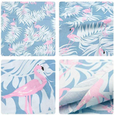 CraftsFabrics Lot de 6 carrés de tissu 100 % coton prédécoupés à motifs flamants roses pour patchwork, couture, matelassage